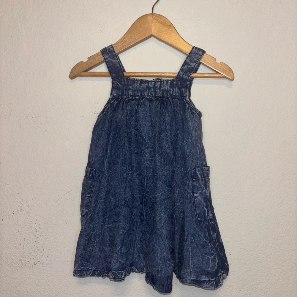 Cotton On Kids washed Denim Blue Dress, size 12-18 months